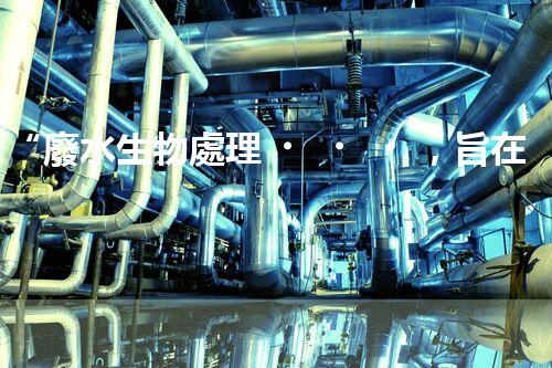 “廢水生物處理，旨在凈化水源，守護碧水藍天”